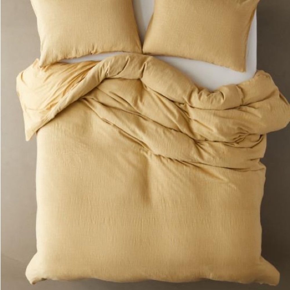 Urban Outfitters Mustard Yellow Duvet Cover Set